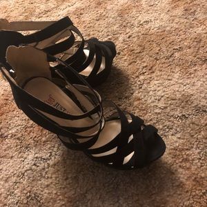 Just Fab black wedges size 8.5